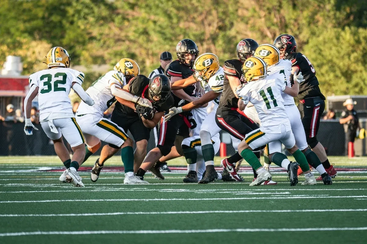A high school football game